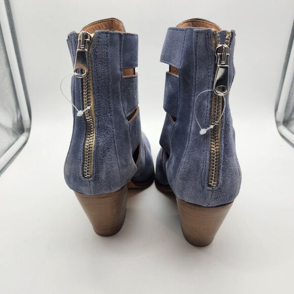 Free People Brayden Fisherman Bootie Boardwalk Blue western suede sz 39 US 8.5 - Picture 5 of 10